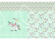 Jersey - Einhorn Panel Una türkis